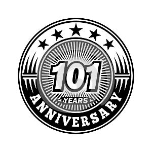 101 years anniversary celebration. 101st anniversary logo design. 101years logo.