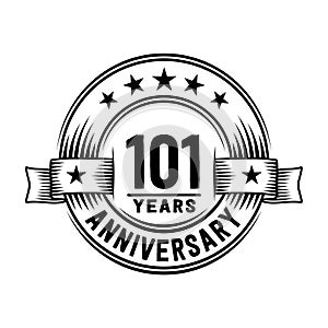 101 years anniversary celebration logotype. 101st years logo. Vector and illustration.