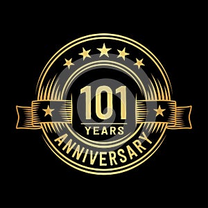 101 years anniversary celebration logotype. 101st years logo. Vector and illustration.