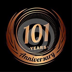 101 years anniversary. Elegant anniversary design. 101st logo.