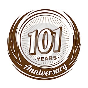 101 years anniversary. Elegant anniversary design. 101st logo.