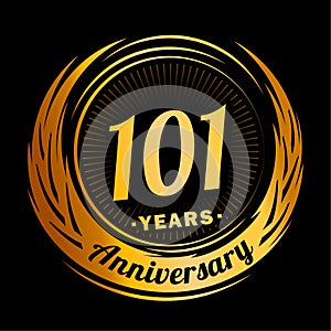 101 years anniversary. Elegant anniversary design. 101st logo.