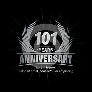 101 years anniversary. Elegant anniversary design. 101st years logo.