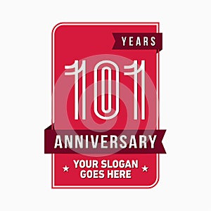 101 years celebrating anniversary design template. 101st logo. Vector and illustration.