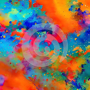 1011 Abstract Watercolor Stains: An artistic and expressive background featuring abstract watercolor stains in bold and vibrant