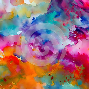 1011 Abstract Watercolor Stains: An artistic and expressive background featuring abstract watercolor stains in bold and vibrant