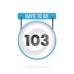103 Days Left Countdown for sales promotion. 103 days left to go Promotional sales banner