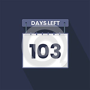 103 Days Left Countdown for sales promotion. 103 days left to go Promotional sales banner