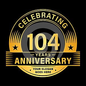 104 years anniversary celebration design template. 104th logo vector illustrations.