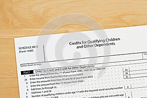 1040 tax form 8812 us individual income tax child tax credit schedule