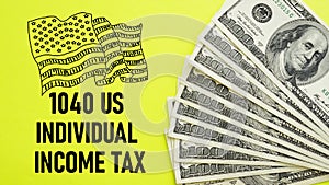1040 US individual income tax is shown using the text