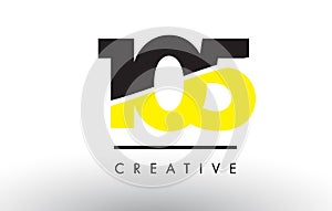 105 Black and Yellow Number Logo Design.