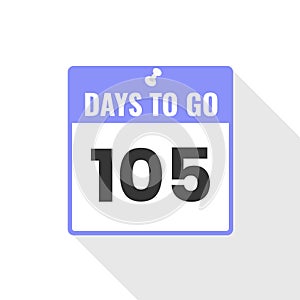 105 Days Left Countdown sales icon. 105 days left to go Promotional banner