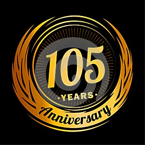 105 year anniversary. Elegant anniversary design. 105th logo.