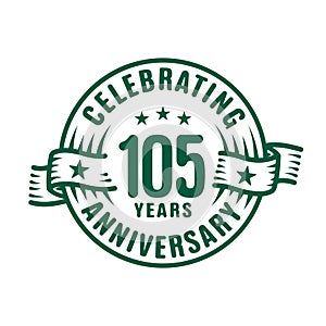 105 years anniversary celebration logotype. 105th years logo. Vector and illustration.