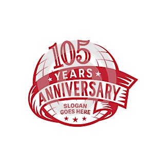 105 years anniversary design template. Anniversary vector and illustration. 105th logo.