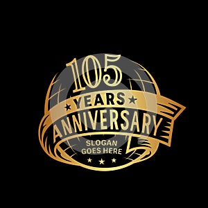 105 years anniversary design template. Anniversary vector and illustration. 105th logo.