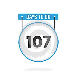 107 Days Left Countdown for sales promotion. 107 days left to go Promotional sales banner