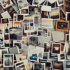 1074 Retro Polaroid Photos: A retro and vintage-inspired background featuring retro polaroid photos with vintage filters, retro