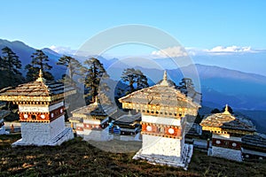 The 108 chortens stupas is the memorial in honour of the Bhutan