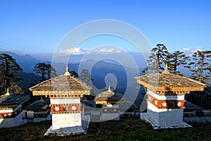 The 108 chortens stupas is the memorial in honour of the Bhutan