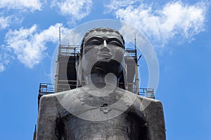 108 ft Jain Idol of Rishabhdev Bhagwan believed to be the first Tirthankara in Jainism. Mangi Tungi, Nashik, Maharashtra, India.