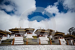 108 Memorial Chortens of Dochula Pass in Thimphu, Bhutan