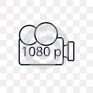 1080p Full HD vector icon isolated on transparent background, li