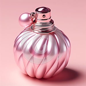 109 A pearlescent pink bottle with an air-filled chamber on th