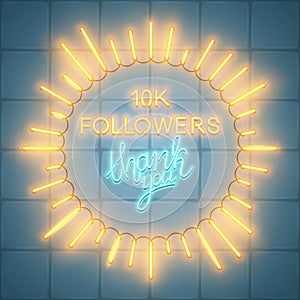 10k followers, social media banner, congratulation, celebration, vector illustration