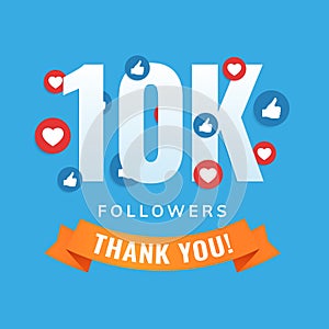 10k followers, social sites post, greeting card