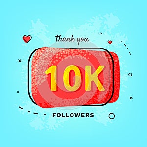 10K followers thank you post. Vector illustration.