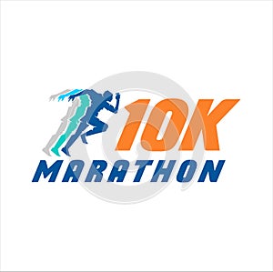 10K Run Logo Design vector Stock symbol .Running logo sport concept . running marathon Logo