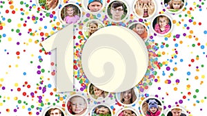 10th anniversary background graphic with children