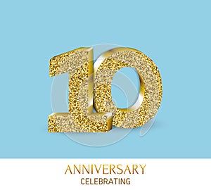 10th anniversary card template with 3d gold colored elements. Can be used with any background.