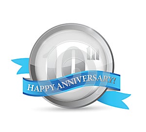 10th anniversary seal and ribbon illustration