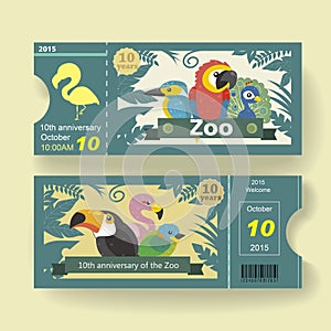 10th anniversary ticket design template for zoo