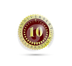 10th Years anniversary Golden badge logo.