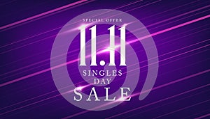 11.11 Singles day sale banner. Global shopping world day.