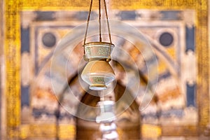 11/18/2018 Cairo, Egypt, .incredibly beautiful and impressive altar of the great ancient mosque with many colors