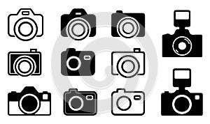 11 Simple & Modern-DSLR Camera Icon - Vector - Illustration