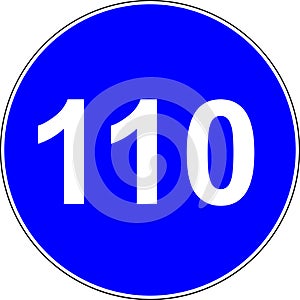 110 suggested speed road sign