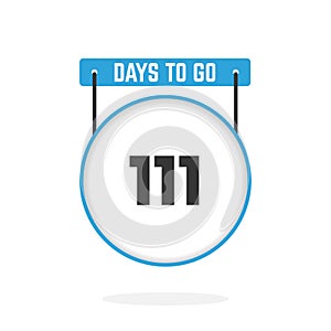 111 Days Left Countdown for sales promotion. 111 days left to go Promotional sales banner