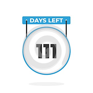 111 Days Left Countdown for sales promotion. 111 days left to go Promotional sales banner