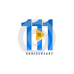 111 Years Anniversary Celebration Vector Template Design Illustration