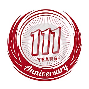 111 years anniversary. Elegant anniversary design. 111st logo.