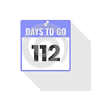 112 Days Left Countdown sales icon. 112 days left to go Promotional banner