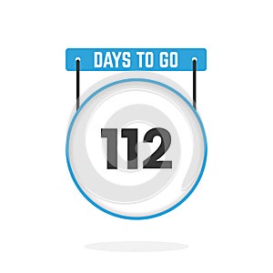 112 Days Left Countdown for sales promotion. 112 days left to go Promotional sales banner