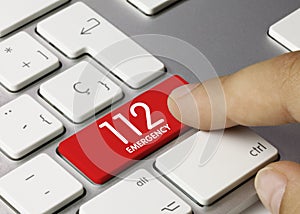 112 Emergency - Inscription on Red Keyboard Key