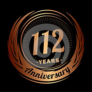 112 years anniversary. Elegant anniversary design. 112nd logo.